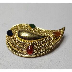 Avon Paisley Pin Brooch 1986 1x1 3/4"